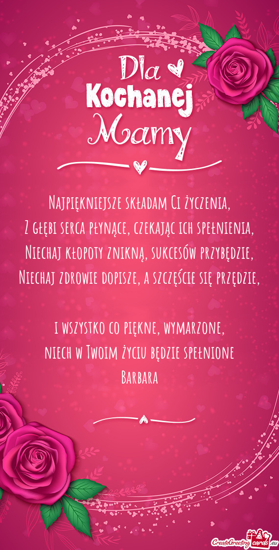 Niech w Twoim życiu będzie spełnione Barbara