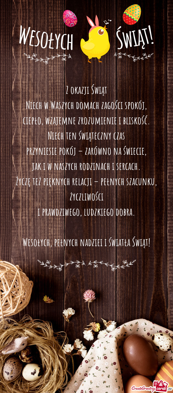 Niech w Waszych domach zagości spokój