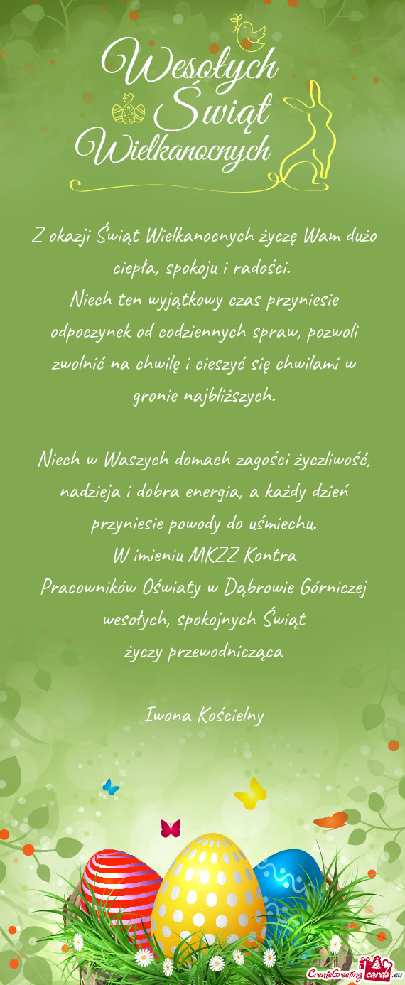 Niech w Waszych domach zagości życzliwość, nadzieja i dobra energia, a każdy dzień przyniesie