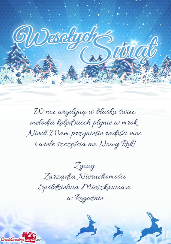 Niech Wam przyniesie radości moc i wiele szczęścia na Nowy Rok!  Zarządca Nieruc