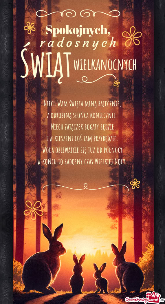 Niech Wam święta miną bajecznie,  z odrobiną słońca koniecznie.  Niech