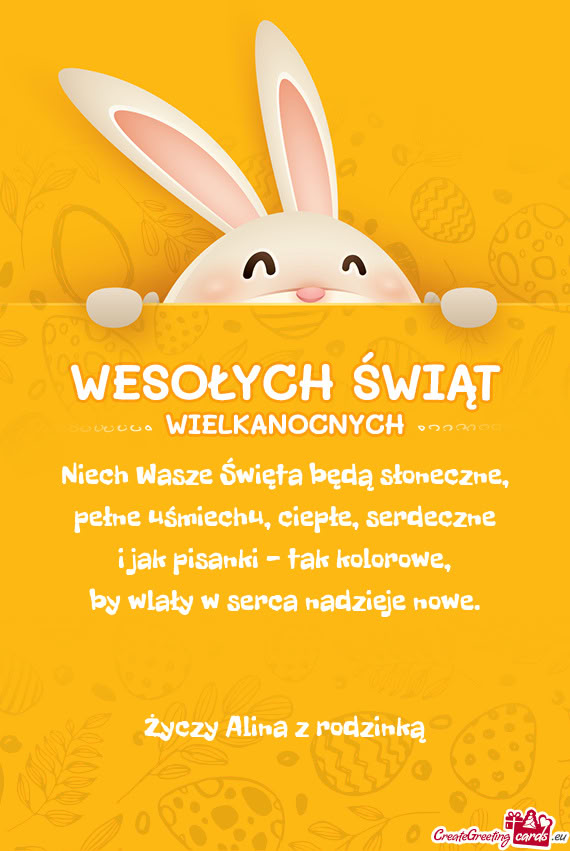 Niech Wasze Święta będą słoneczne,  pełne uśmiechu, ciepłe, serdeczne
