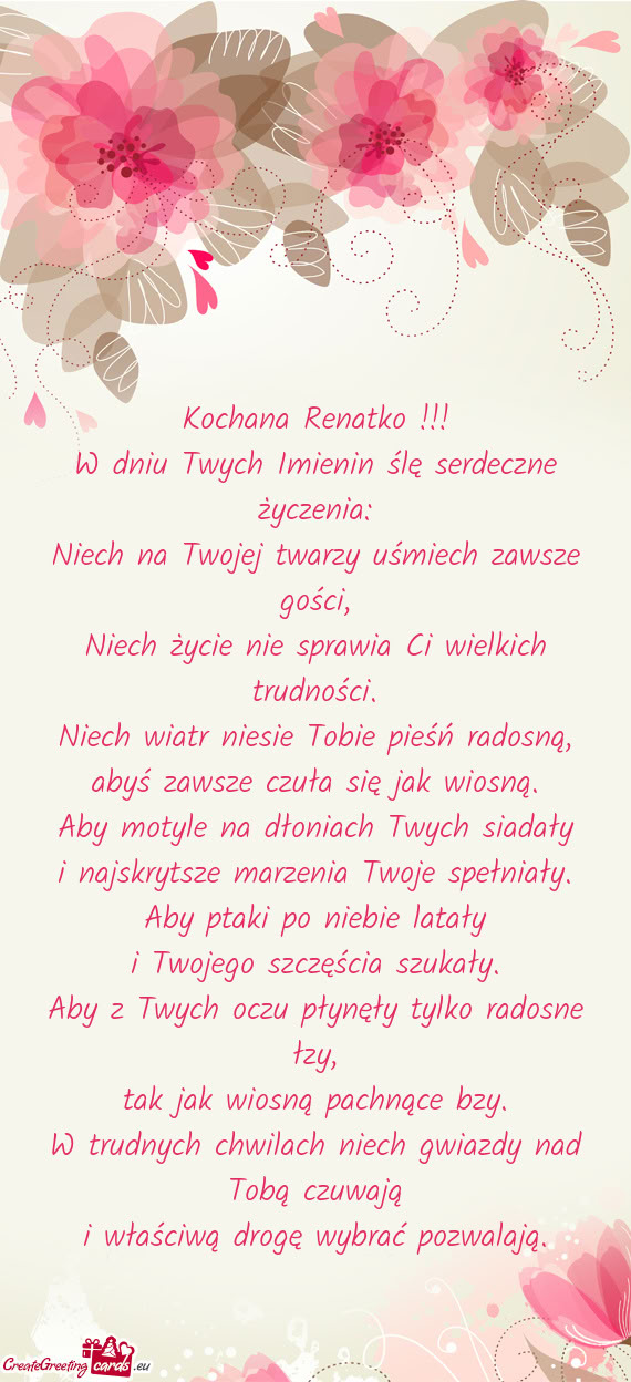 Niech wiatr niesie Tobie pieśń radosną