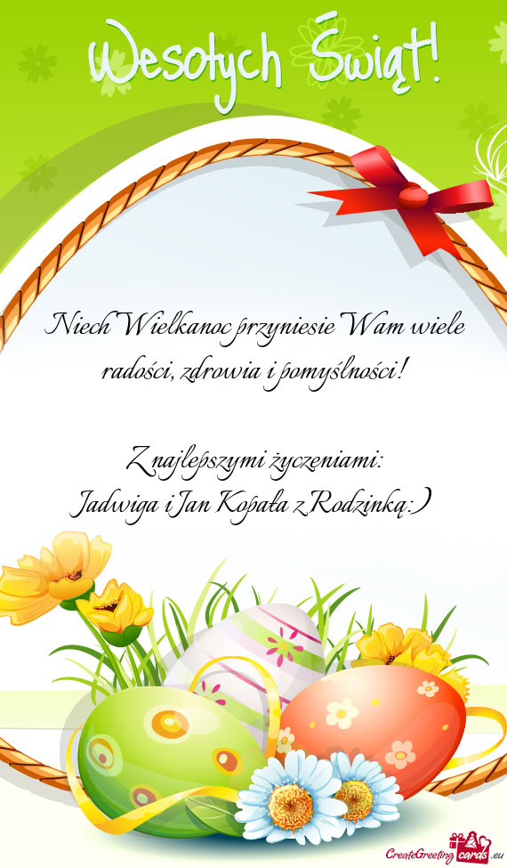 Niech Wielkanoc przyniesie Wam wiele radości, zdrowia i pomyślności