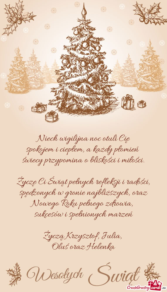 Niech wigilijna noc otuli Cię