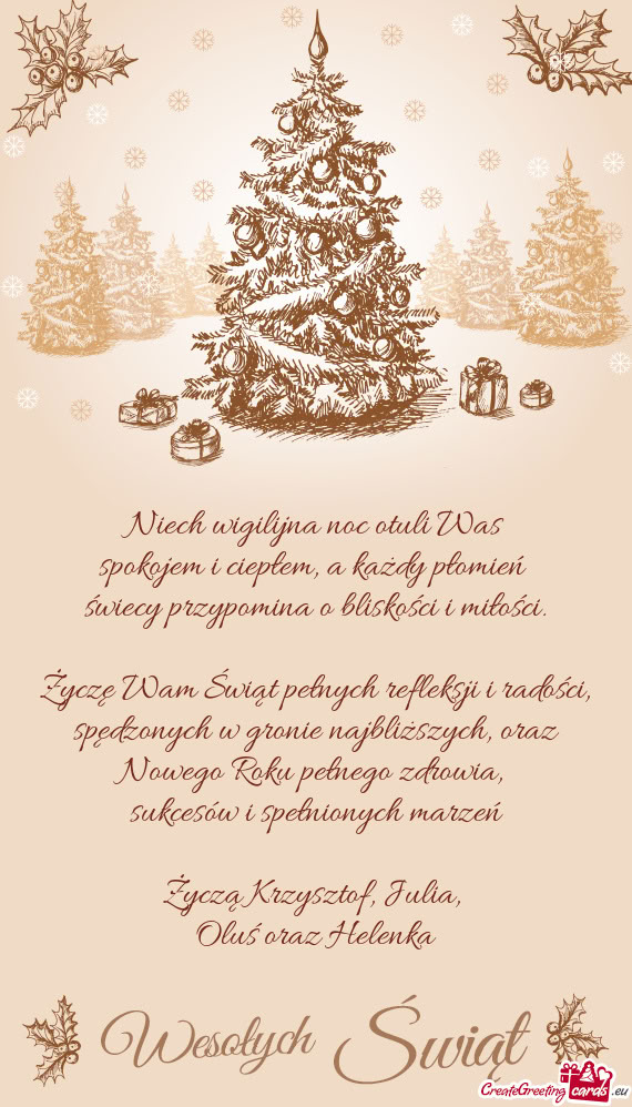 Niech wigilijna noc otuli Was