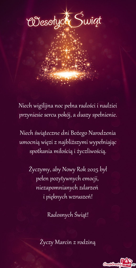 Niech wigilijna noc pełna radości i nadziei