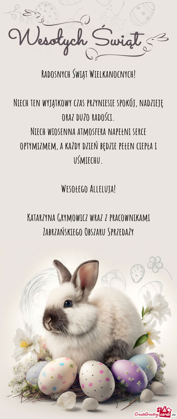 Niech wiosenna atmosfera napełni serce optymizmem, a każdy dzień będzie pełen ciepła i uśmiec