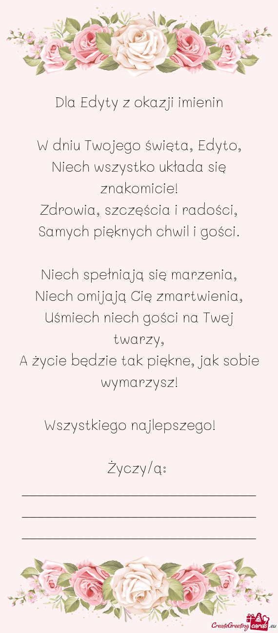 Niech wszystko układa się znakomicie