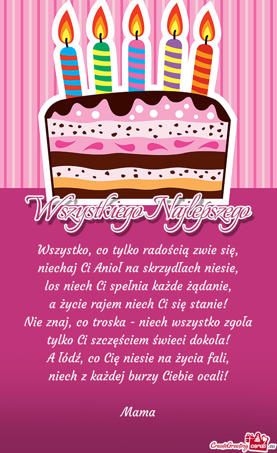 Niech z każdej burzy Ciebie ocali! Mama