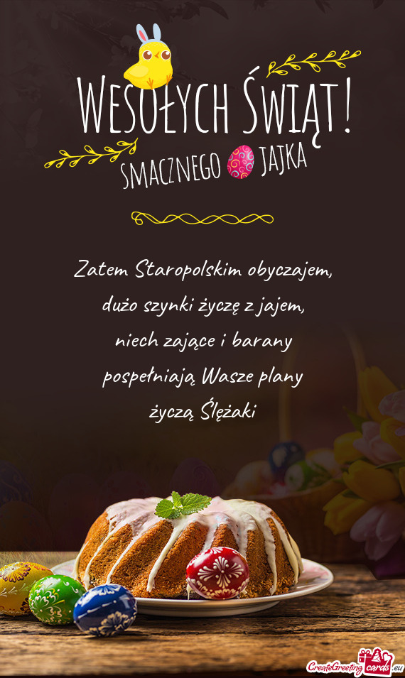 Niech zające i barany pospełniają Wasze plany życzą Ślężaki