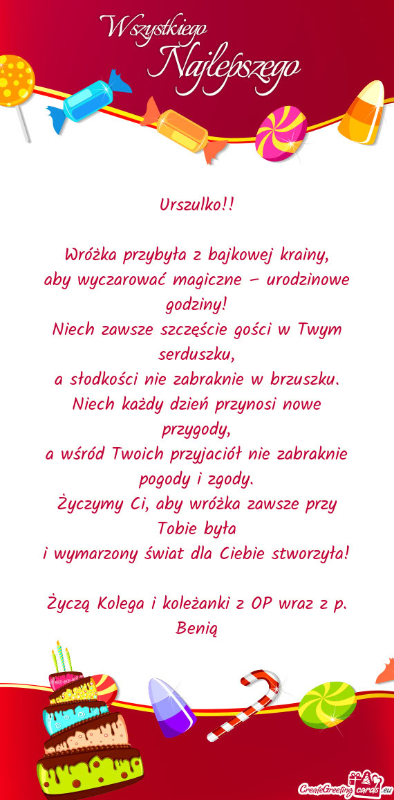 Niech zawsze szczęście gości w Twym serduszku