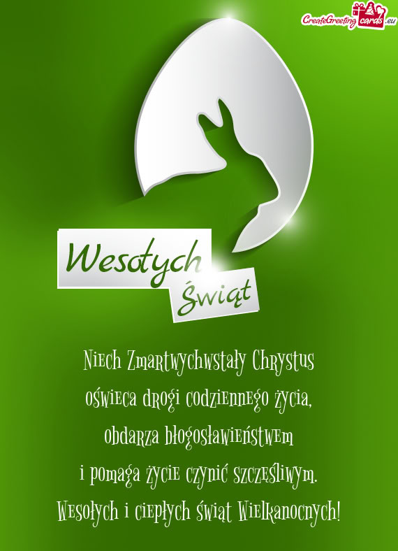 Niech Zmartwychwstały Chrystus  oświeca drogi codziennego życia,  obdarza