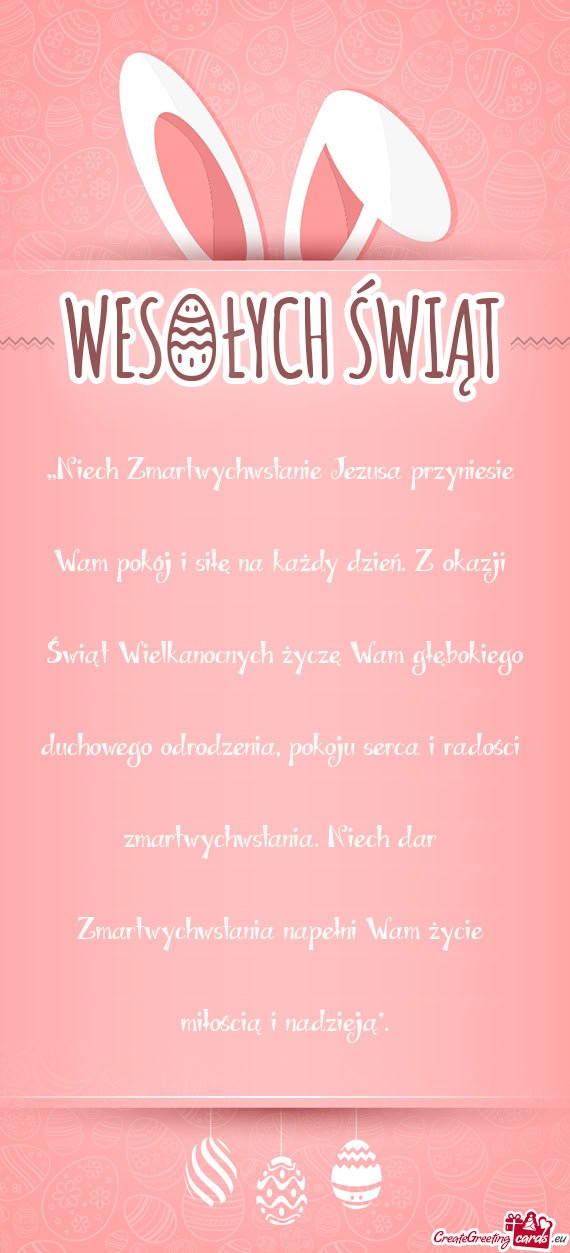 „Niech Zmartwychwstanie Jezusa przyniesie