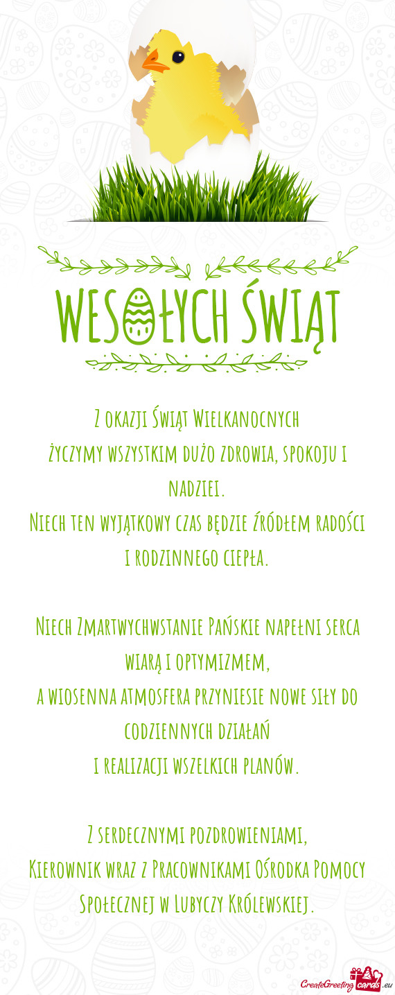 Niech Zmartwychwstanie Pańskie napełni serca wiarą i optymizmem