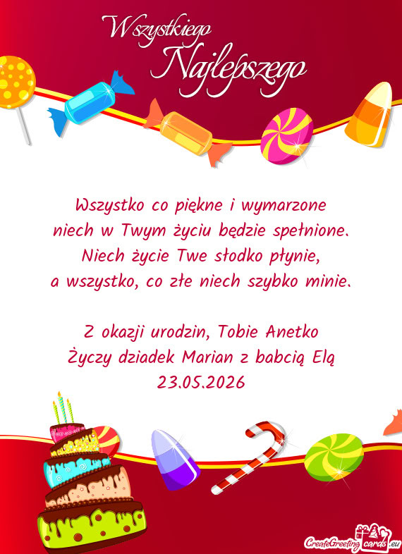 Niech życie Twe słodko płynie