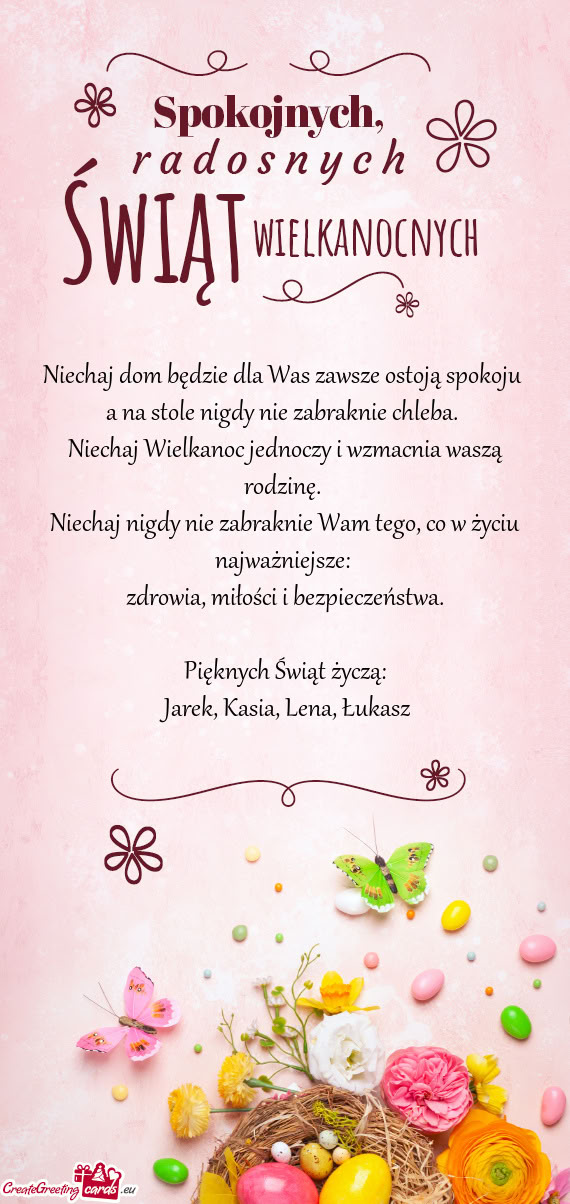 Niechaj dom będzie dla Was zawsze ostoją spokoju