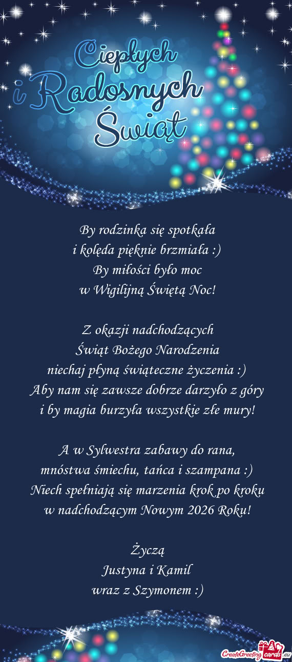 Niechaj płyną świąteczne życzenia :)