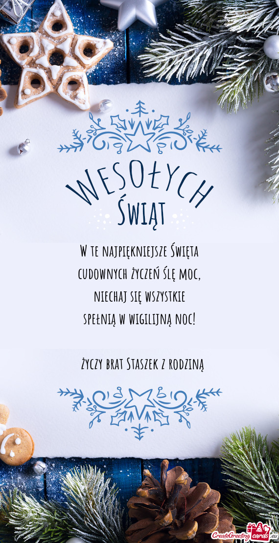 Niechaj się wszystkie spełnią w wigilijną noc!   brat Staszek z rodziną