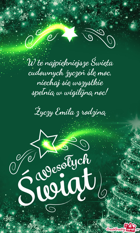 Niechaj się wszystkie spełnią w wigilijną noc! Emila z rodziną