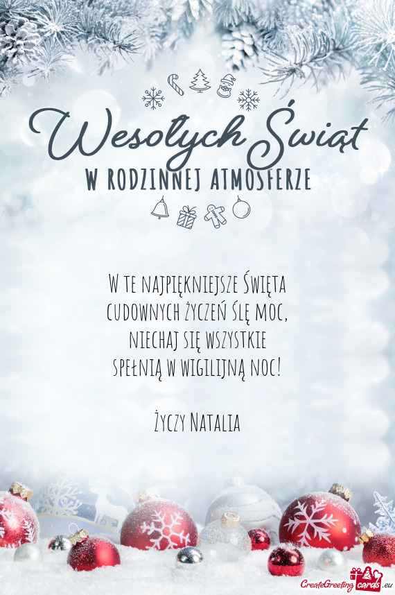 Niechaj się wszystkie spełnią w wigilijną noc! Natalia