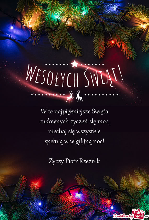 Niechaj się wszystkie spełnią w wigilijną noc! Piotr Rzeżnik