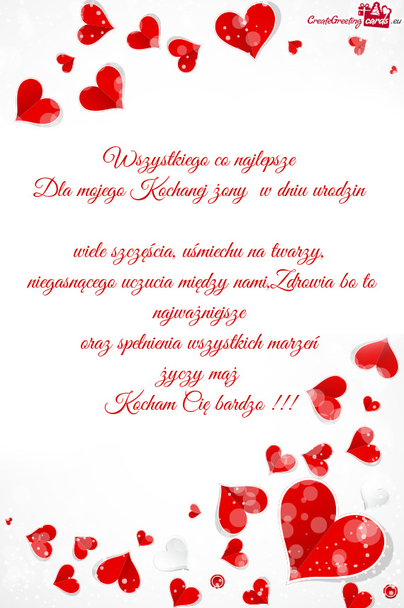 Niegasnącego uczucia między nami,Zdrowia bo to najważniejsze