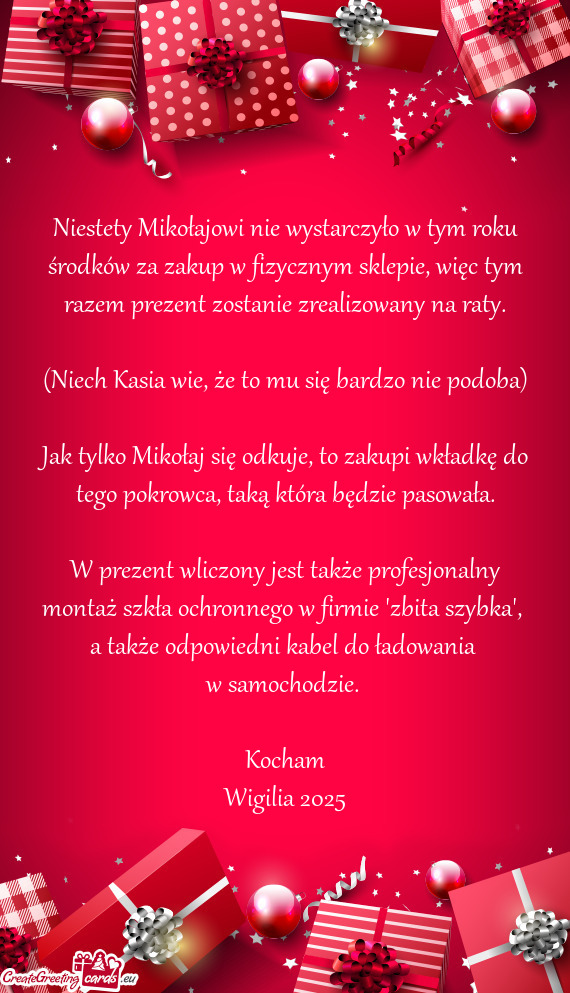 Niestety Mikołajowi nie wystarczyło w tym roku środków za zakup w fizycznym sklepie, więc tym r