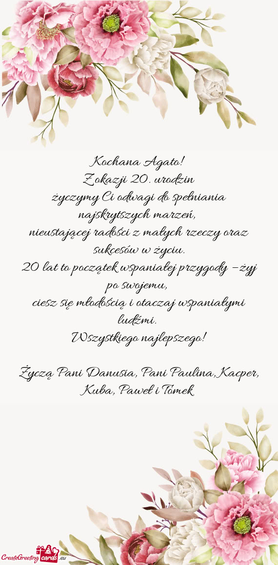 Nieustającej radości z małych rzeczy oraz sukcesów w życiu