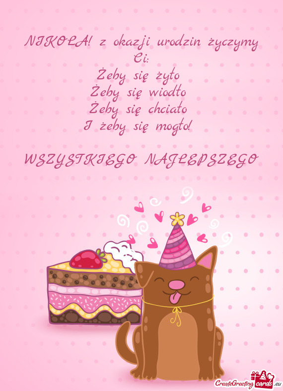 NIKOLA! z okazji urodzin życzymy Ci