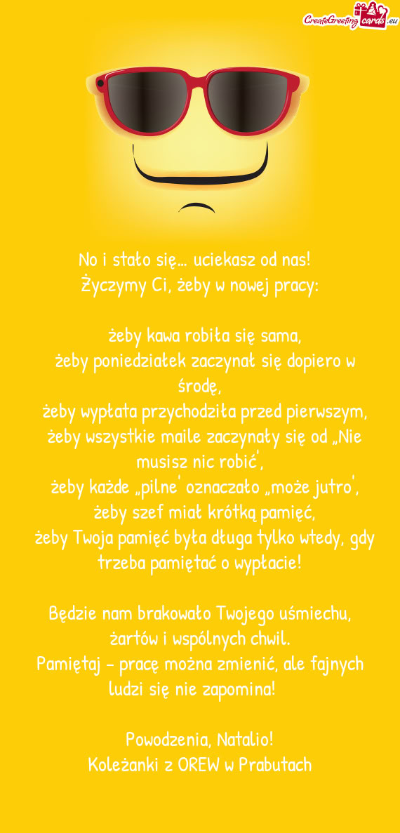 No i stało się… uciekasz od nas! 😄