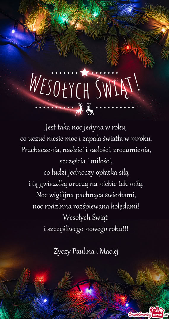 Noc rodzinna rozśpiewana kolędami! Wesołych Świąt i szczęśliwego nowego roku!!! Życz