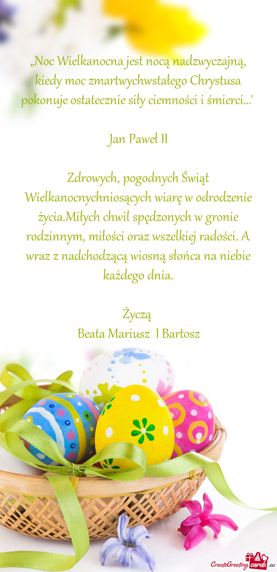 „Noc Wielkanocna jest nocą nadzwyczajną, kiedy moc zmartwychwstałego Chrystusa pokonuje ostatec