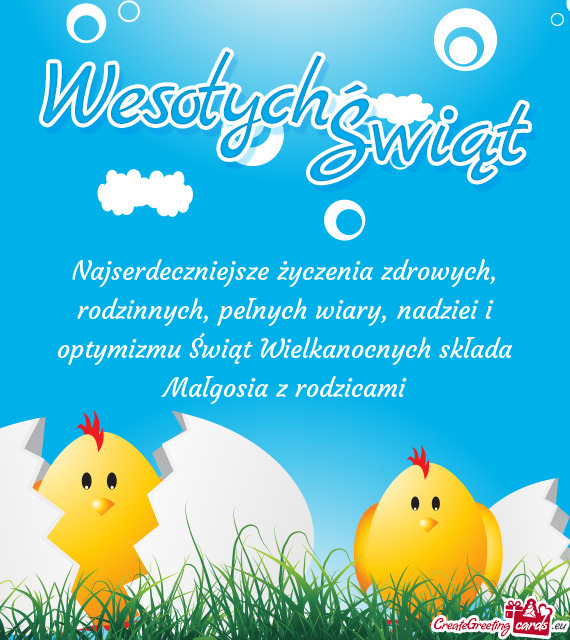 Nocnych składa Małgosia z rodzicami