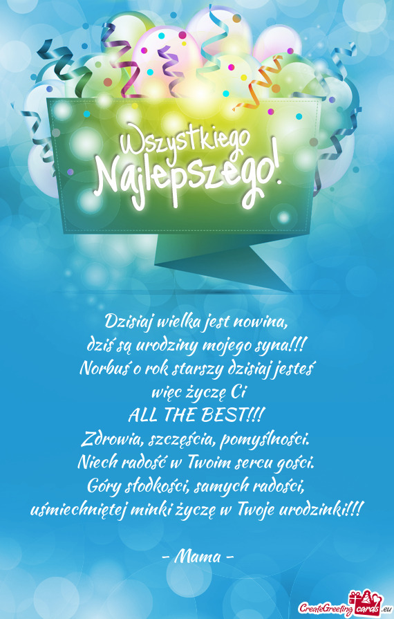 Norbuś o rok starszy dzisiaj jesteś