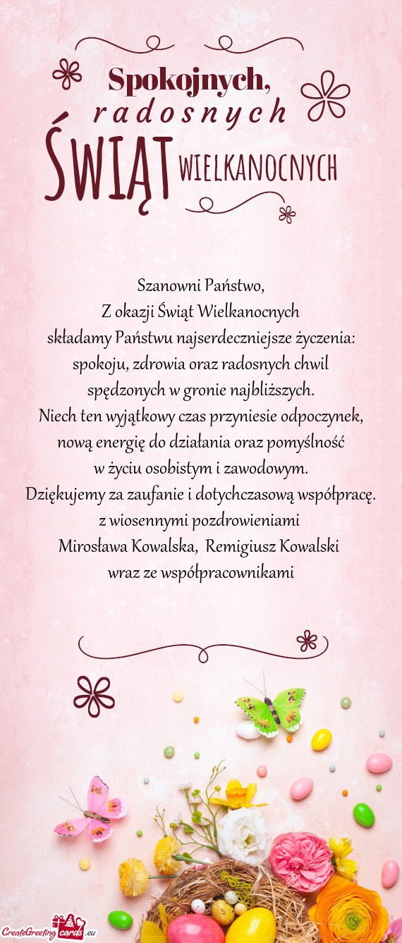 Nową energię do działania oraz pomyślność