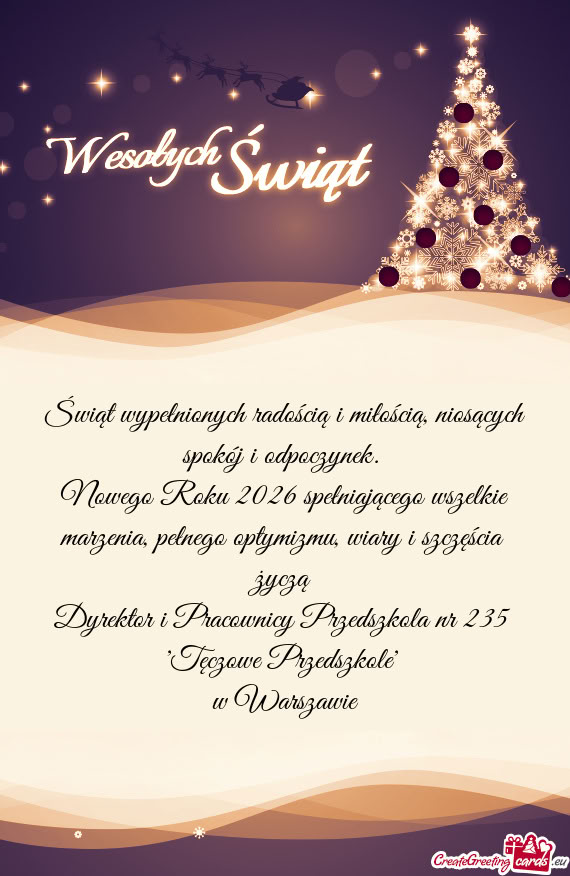 Nowego Roku 2026 spełniającego wszelkie marzenia