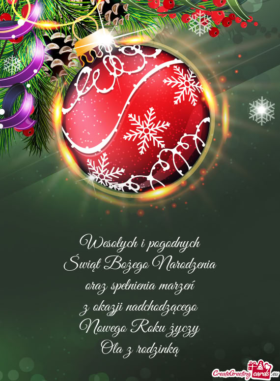 Nowego Roku życzy Ola z rodzinką