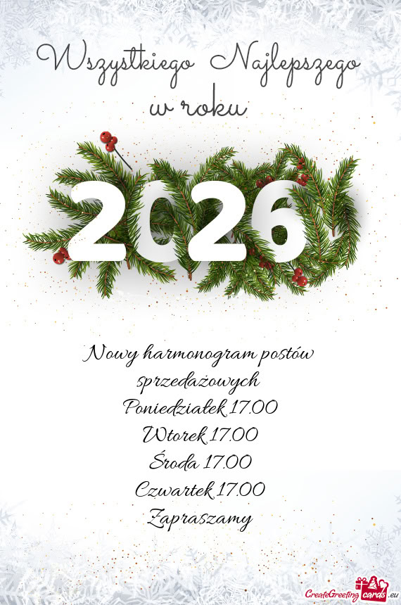 Nowy harmonogram postów sprzedażowych