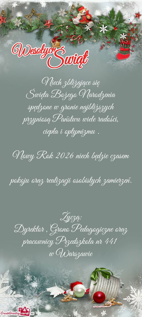 Nowy Rok 2026 niech będzie czasem pokoju oraz realizacji osobistych zamierzeń