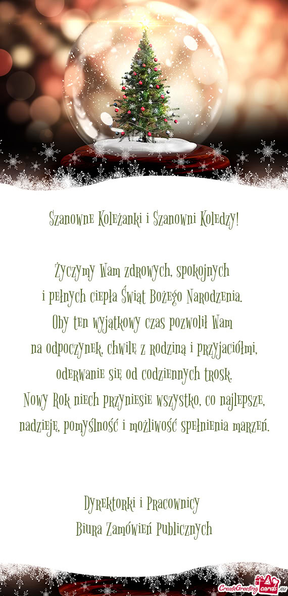 Nowy Rok niech przyniesie wszystko, co najlepsze