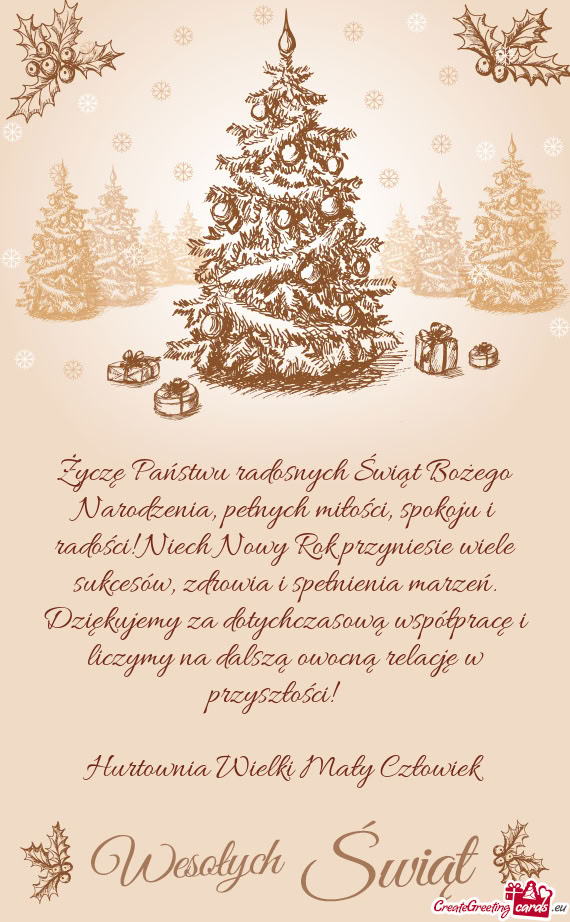 Nowy Rok przyniesie wiele sukcesów, zdrowia i spełnienia marzeń. Dziękujemy za dotychczasową w