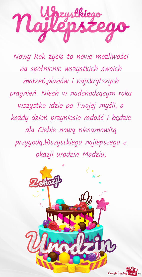 Nowy Rok życia to nowe możliwości na spełnienie wszystkich swoich marzeń,planów i najskrytszyc