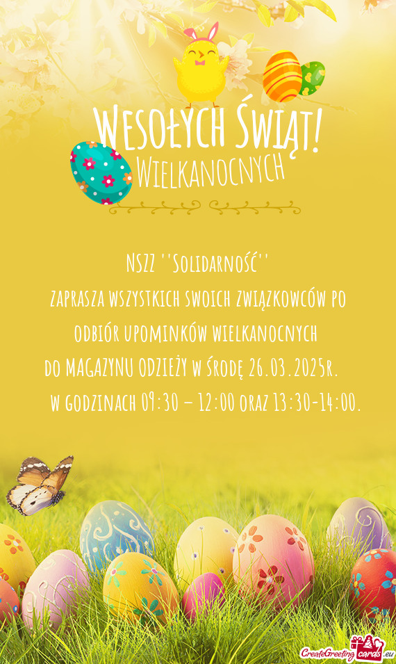 NSZZ   Solidarność    zaprasza wszystkich swoich związkowców po odbiór