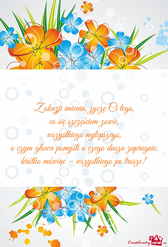 O czym głowa pomyśli a czego dusza zapragnie, krótko mówiąc – wszystkiego po trosze