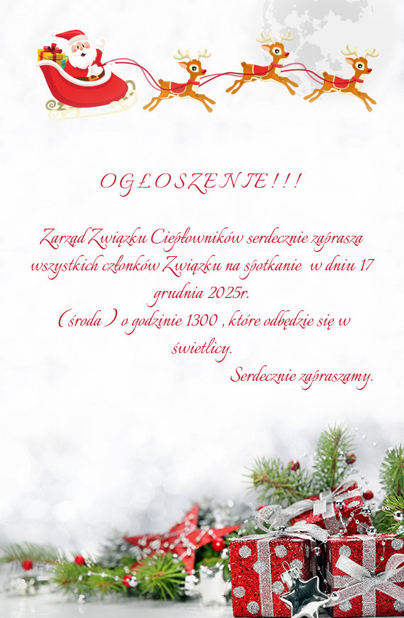 O G Ł O S Z E N I E