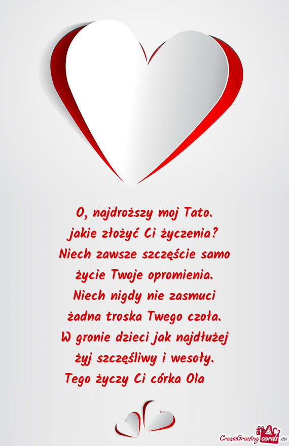O, najdroższy moj Tato