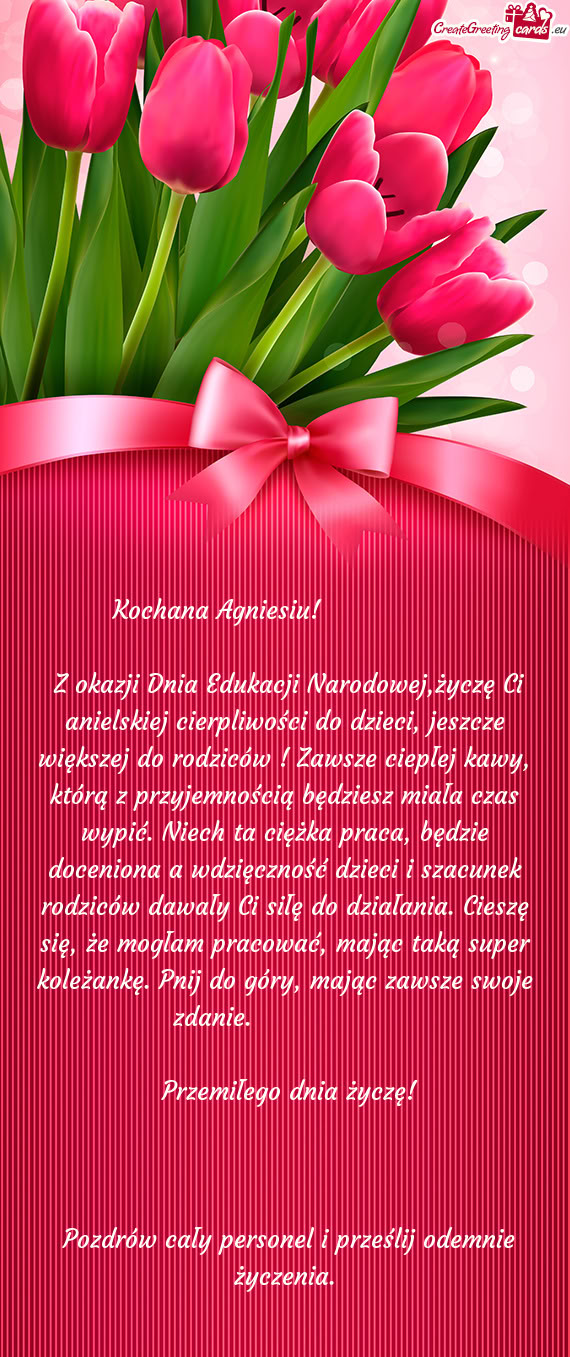 O rodziców ! Zawsze ciepłej kawy, którą z przyjemnością będziesz miała czas wypić. Niech ta