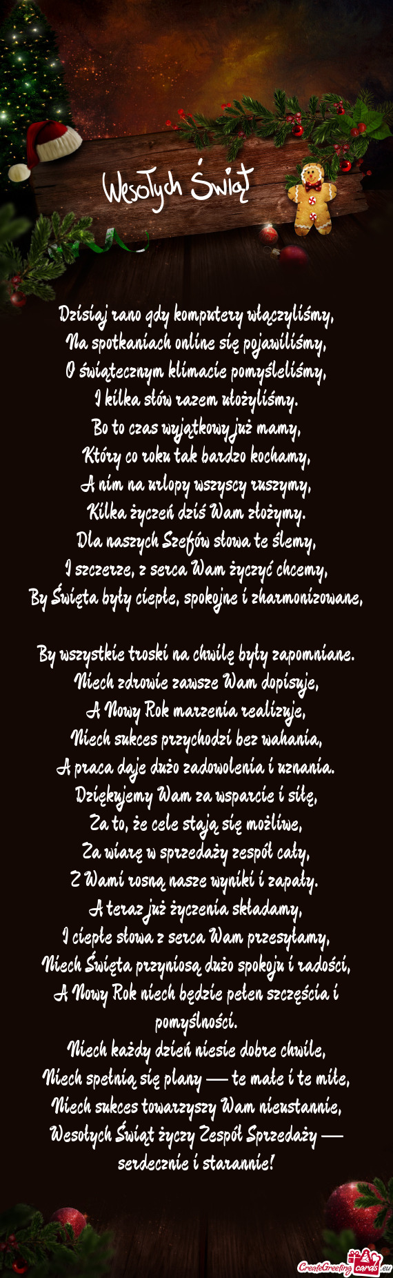 O świątecznym klimacie pomyśleliśmy