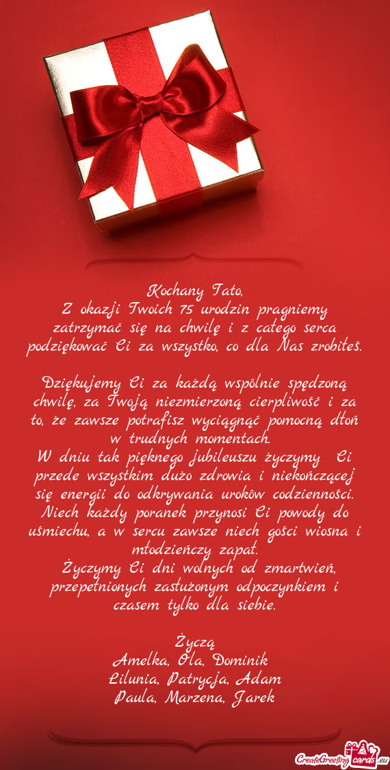 O, że zawsze potrafisz wyciągnąć pomocną dłoń w trudnych momentach